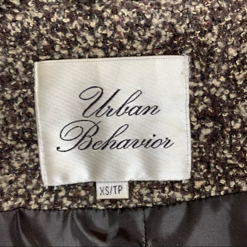 URBAN Behaviour Belted Tweed Mid length Winter Coat - Picture 2 of 6